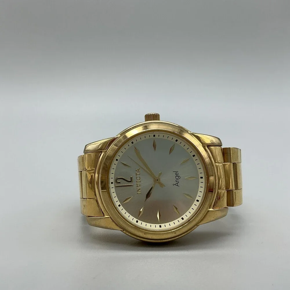 Invicta Angel 17420 Womens Watch 38mm Gold Tone Stainless Steel New Battery 6.5